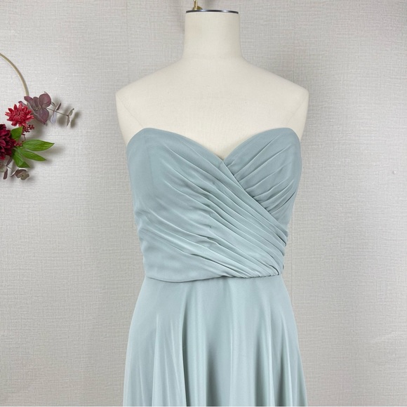 JENNY YOO Women Bridesmaid Wedding Long Gown Adeline Morning Mist size 12 - Picture 5 of 12